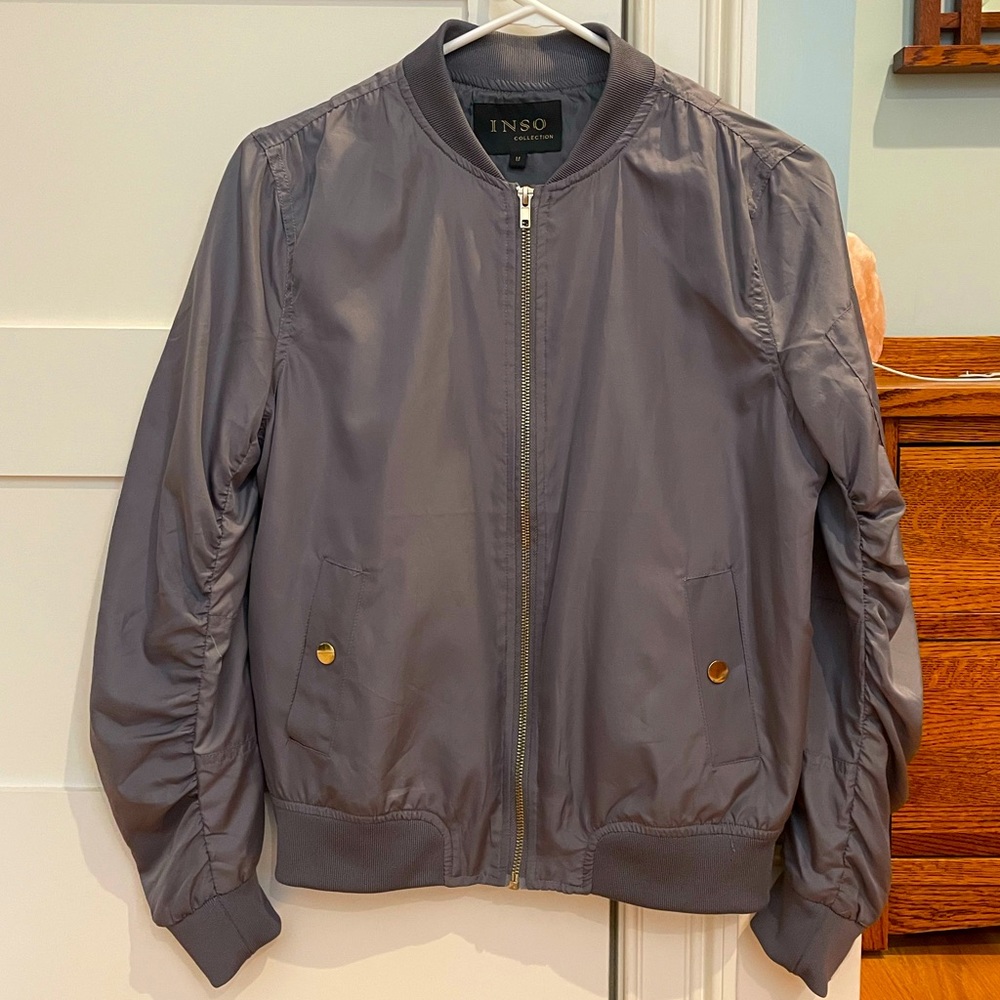 Grey INSO Collection bomber jacket size medium. (would also fit a small)